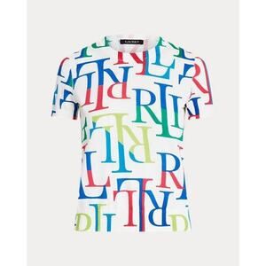 Ralph Lauren Logo Cotton-Blend Short-Sleeve Sweater Sz Medium